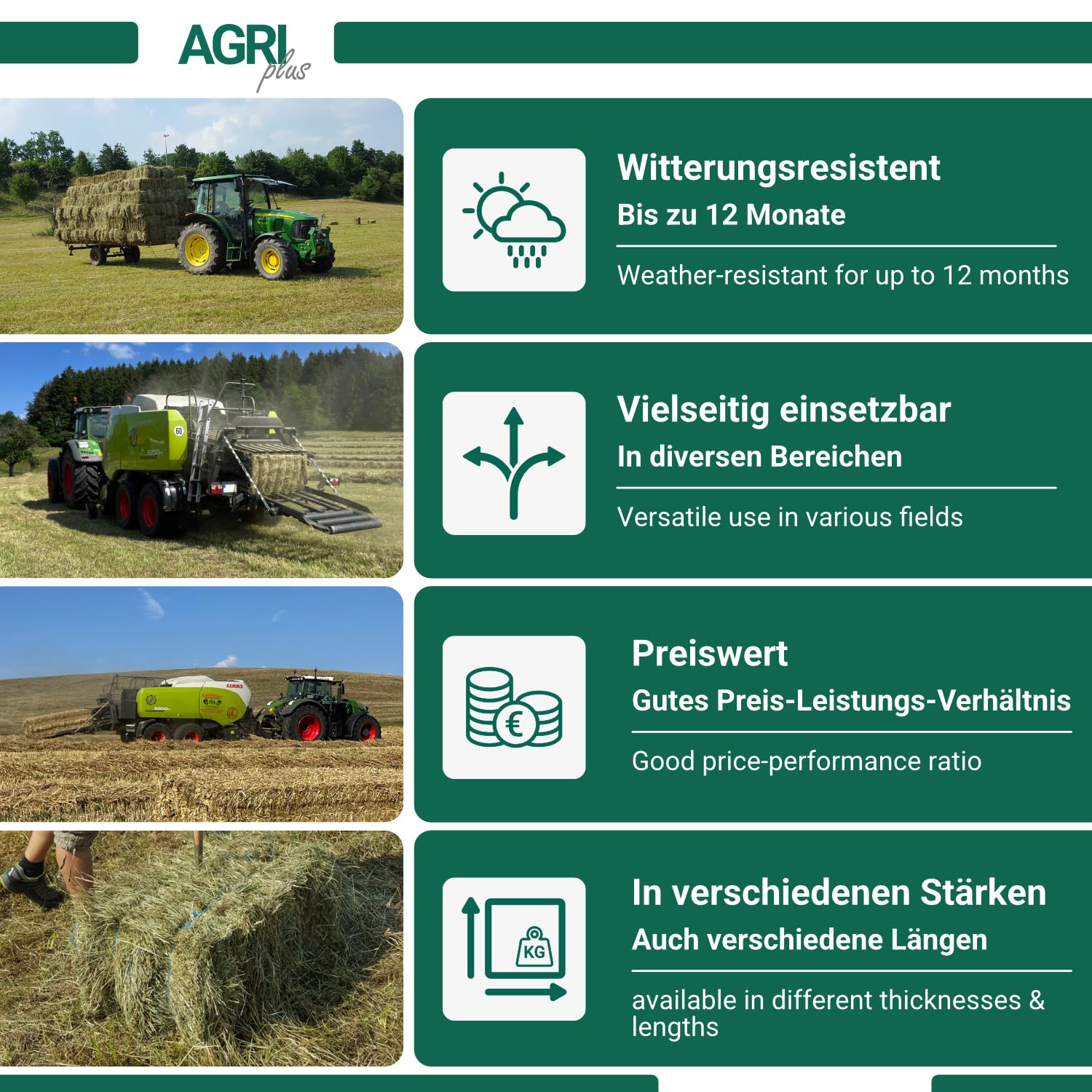 1 Enorme Paquete de 6 Unidades = 7560 m, Hilo de compresión, Hilo de sisal ecológico, 300 m/kg, Hilo de jardín, Hilo de unión, Hilo de Atar, cordón para Paquete, cordón para Atar