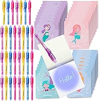 Vista 13 de BONNYCO - Bolígrafo de tinta invisible y cuaderno; paquete de 32 unidades de recuerdos de fiesta de dinosaurios para niños; bolsas de regalo mágicas