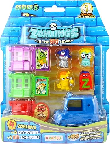 Miniatura 5 de Zomlings Serie 5 en el Big Town Twin Blister Pack - Coche de policía y camión de bomberos