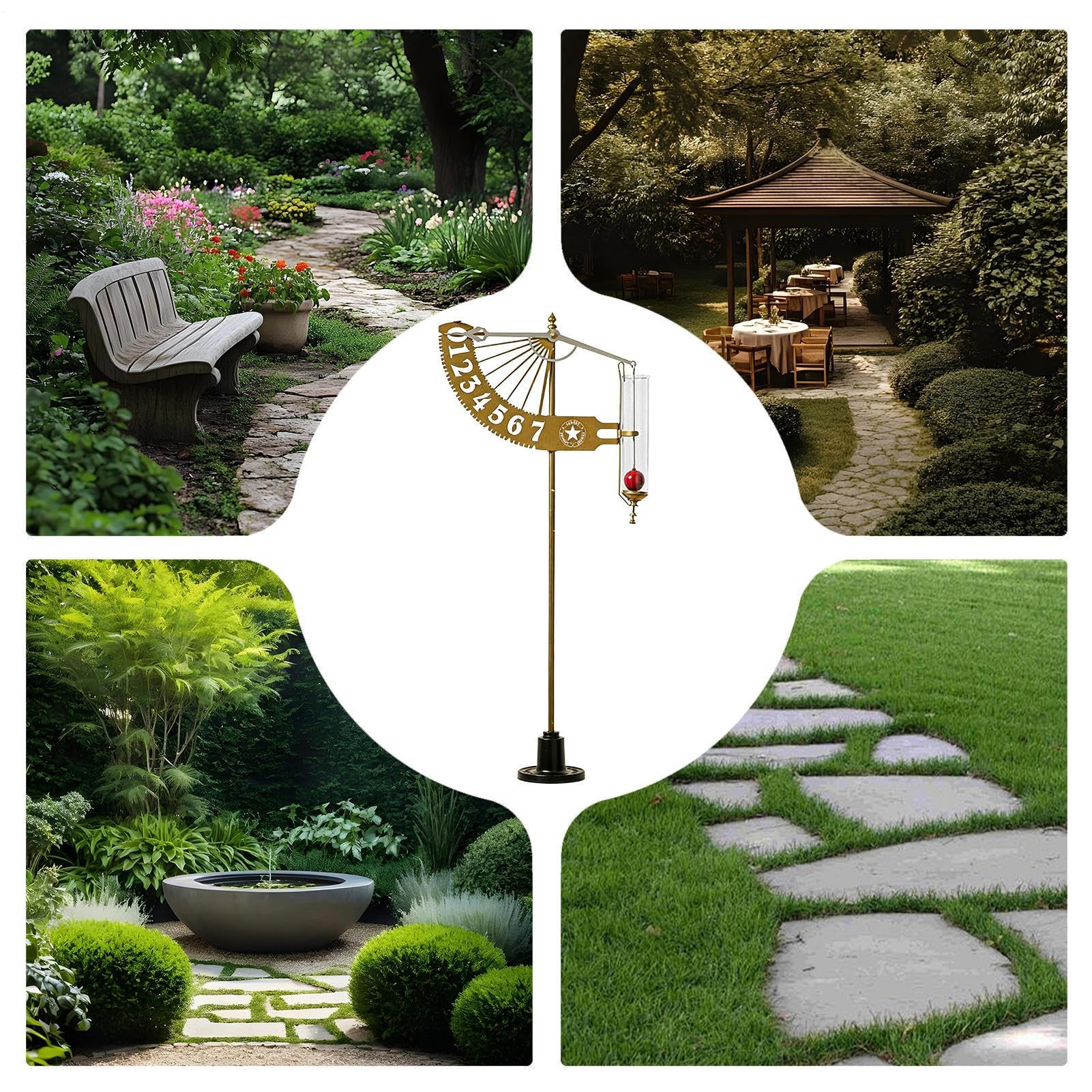 Jauge de Pluie d'extérieur - Mesure précise et décorative pour Jardin - Pluviomètre extérieur | pour Cour, terrasse, pelouse, clôture, Patio, Jardin, Maison