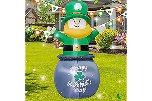 St. Paddy's Day Inflatable Blow Up Leprechaun Stuffed Glowing Yard Garden Decor