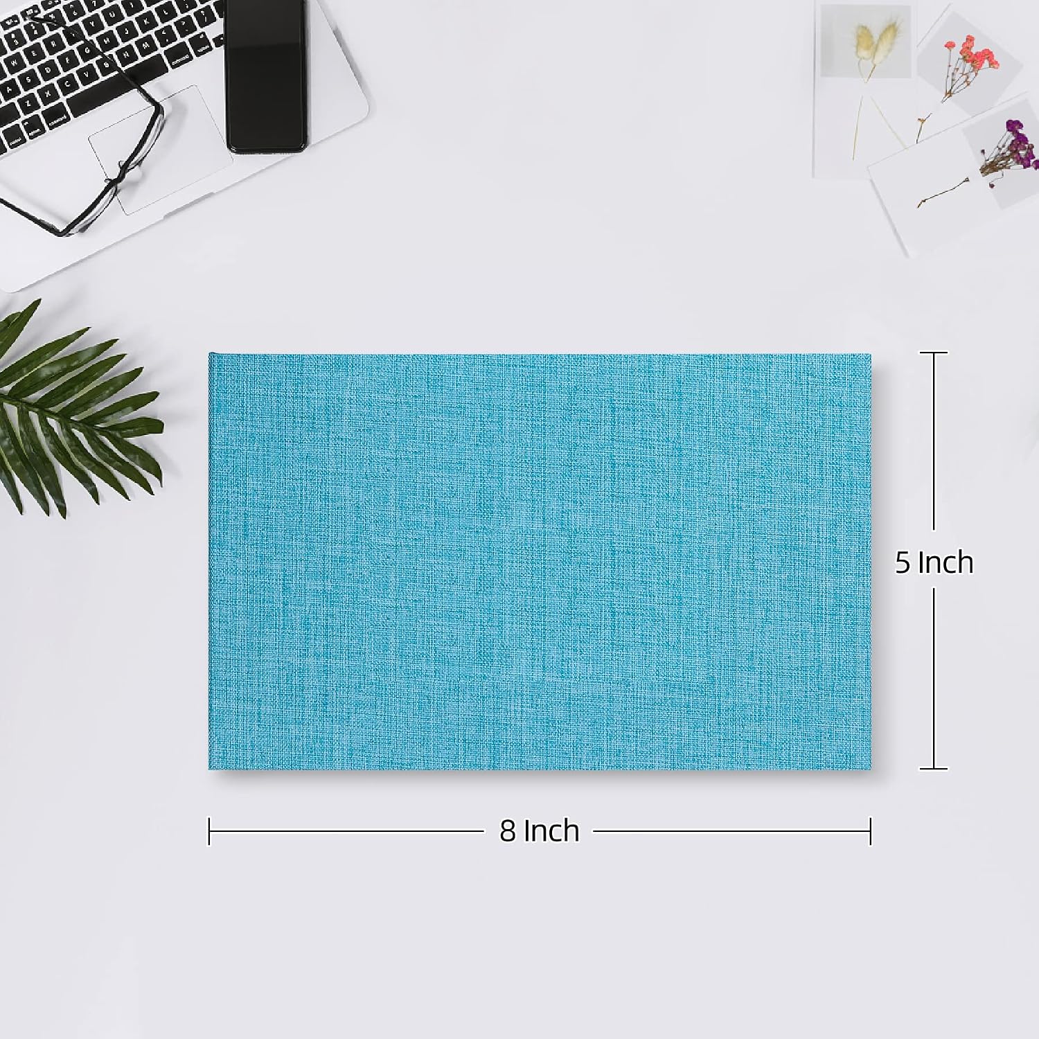 Mublalbum Small 4x6 Photo Album, 100 Pockets, Linen Cover,Blue image 2