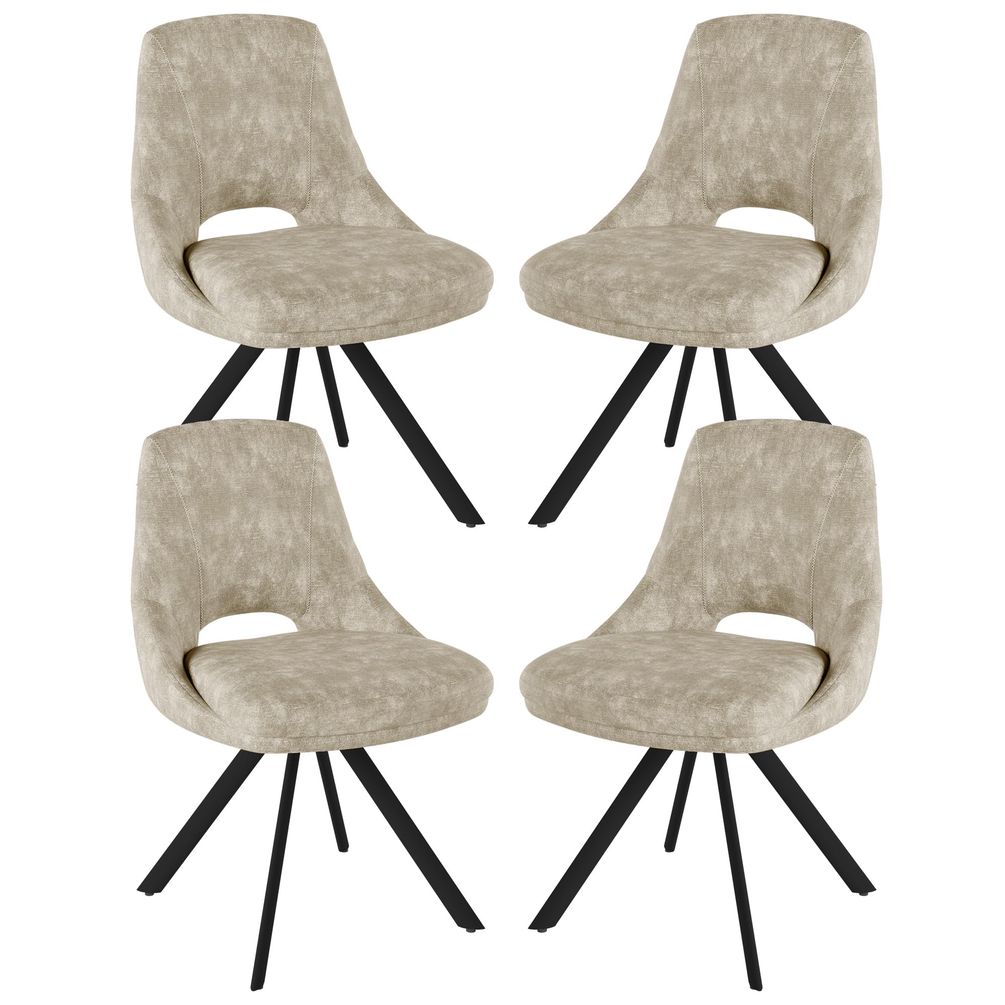 Dining Room Chairs Set of 4, Upholstered Modern Seats for Kitchen & Living Room, Sturdy