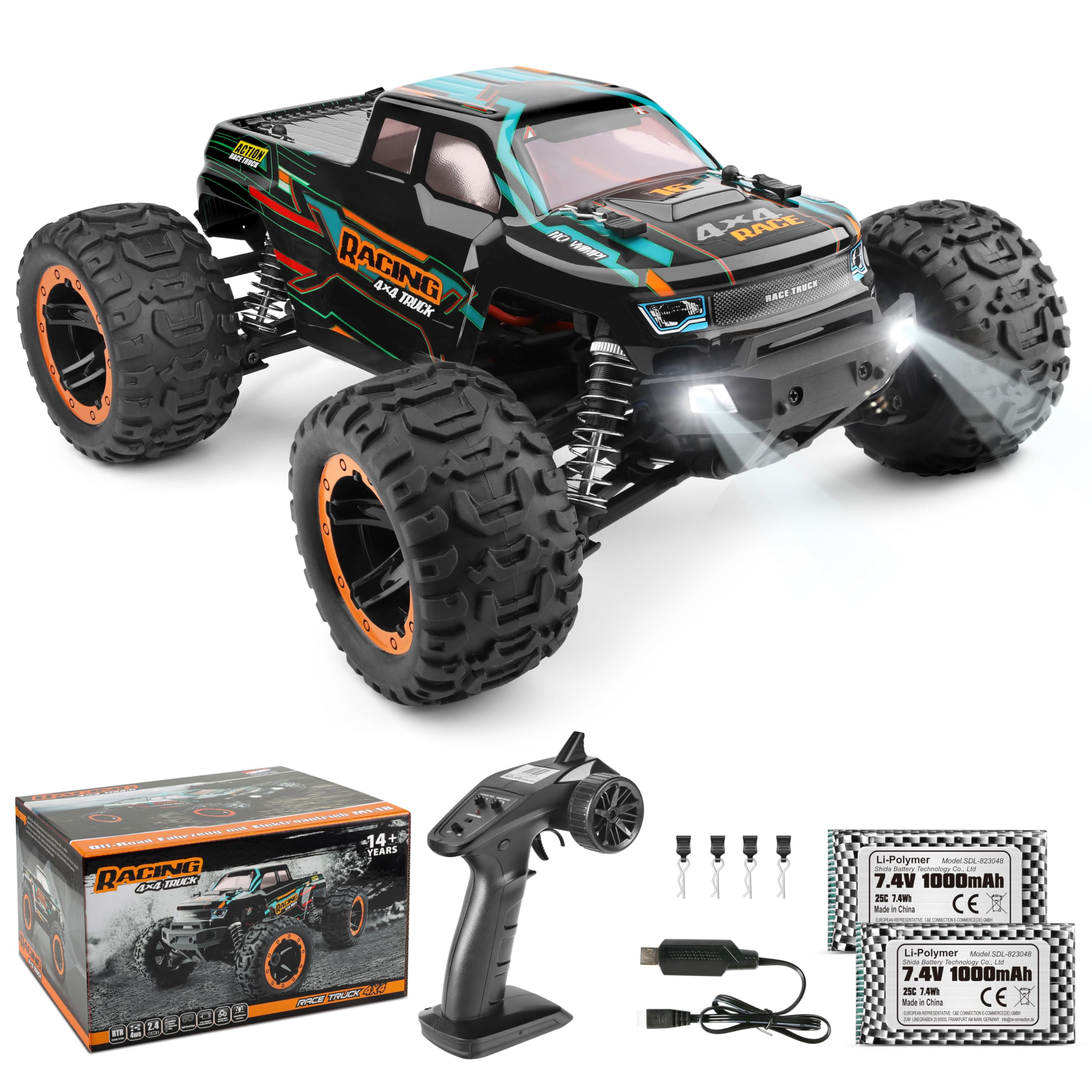 Haiboxing 4x4 Truck 1/16スケール HAIBOXING Zdalnie sterowany samochód 1:16 RC Monster Truck