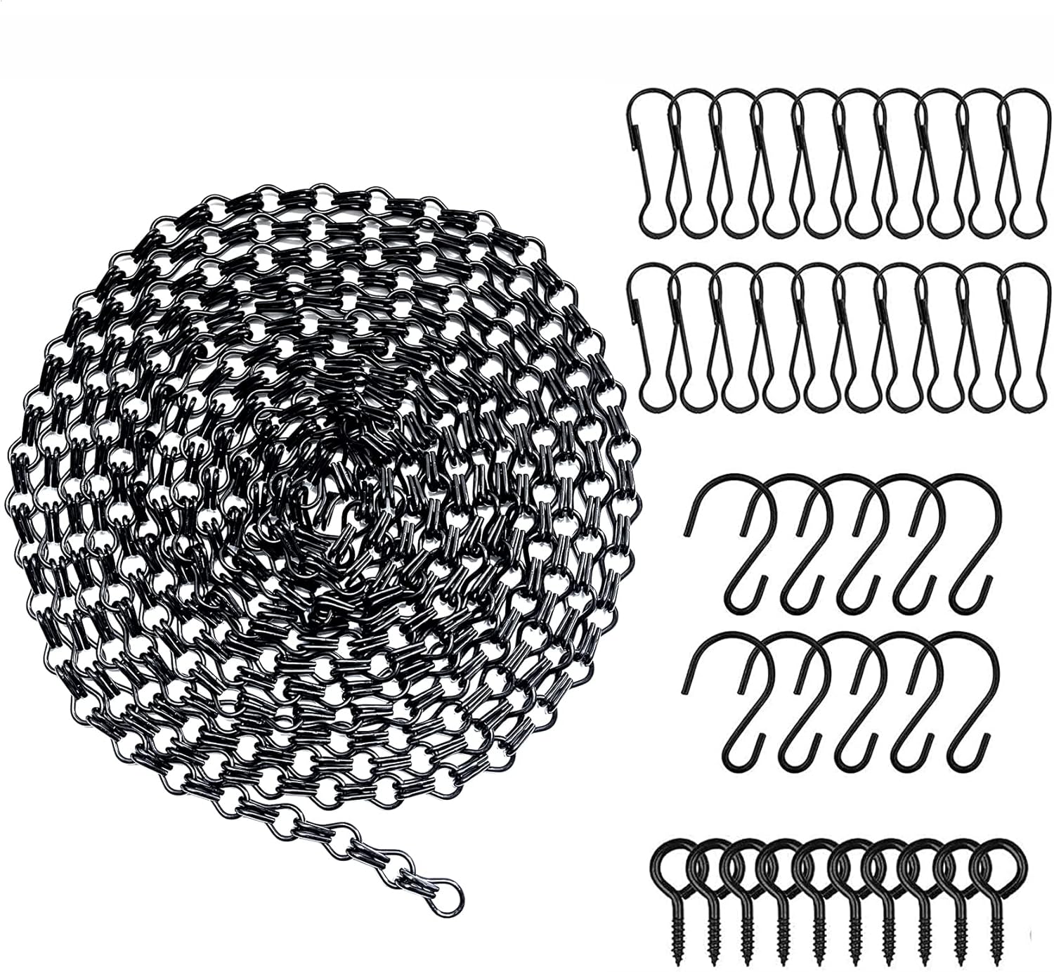 POTWPOT 196 Inches Hanging Chains, Black Hanging Basket Chains with 10