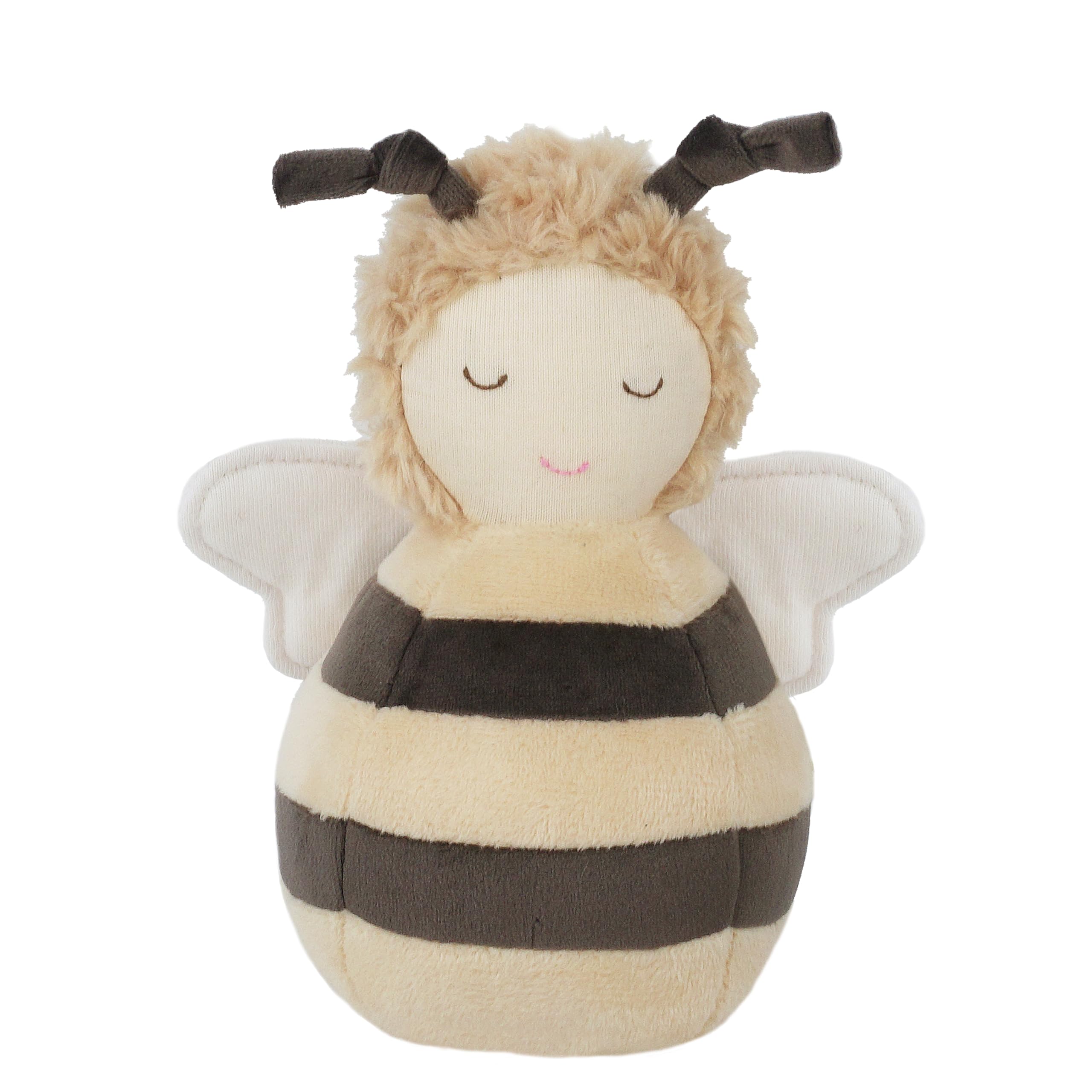 MON AMI Honey Bee Chime Activity Toy | 7-Inch Soft Velour Baby Sensory Toy | Perfect Newborn Essentials | Cute Nursery & Playroom Décor