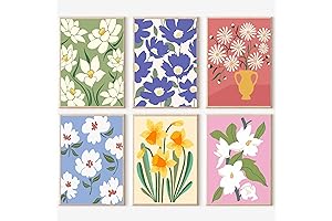 cupmod Flower Paint by Numbers for Adults, Floral DIY Oil Painting Kits...