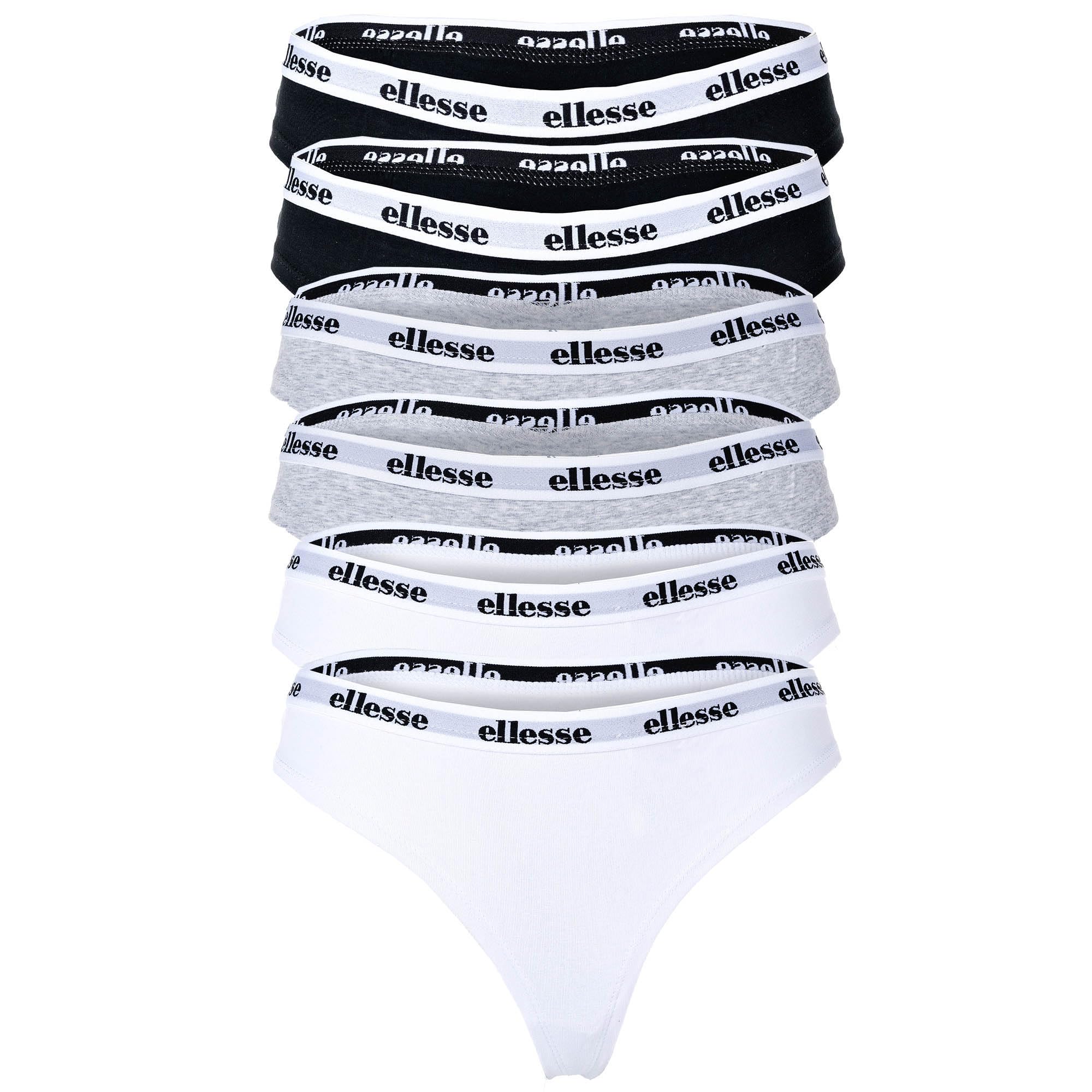 Ellesse Tangas para mujer, pack de 6 – Hillar, ropa interior, algodón elástico, cintura con el logotipo