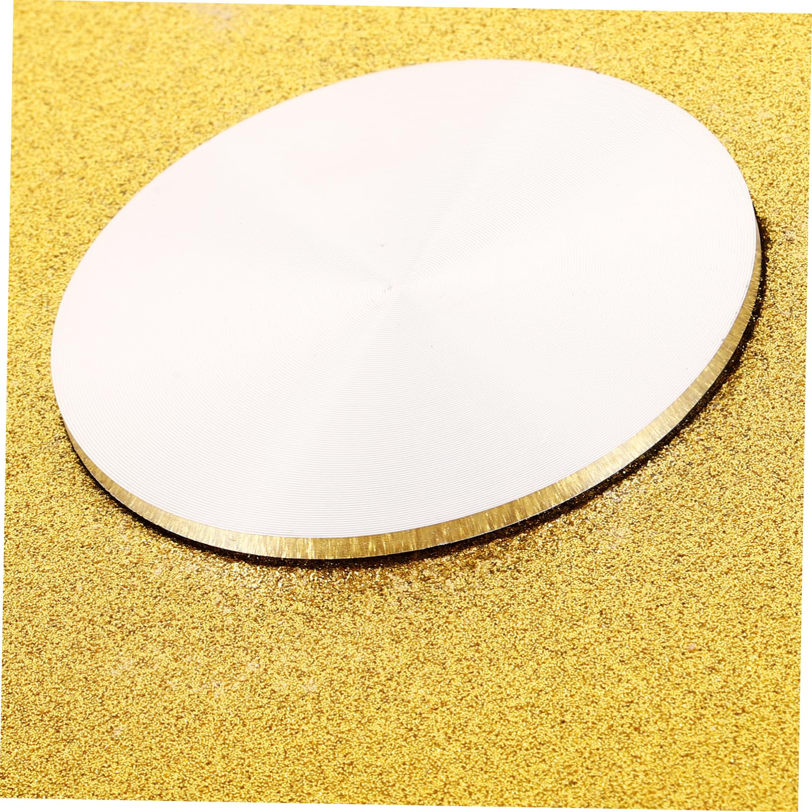 Alipis Plateau Tournant en Verre Trempé Rond en Aluminium pour Table
