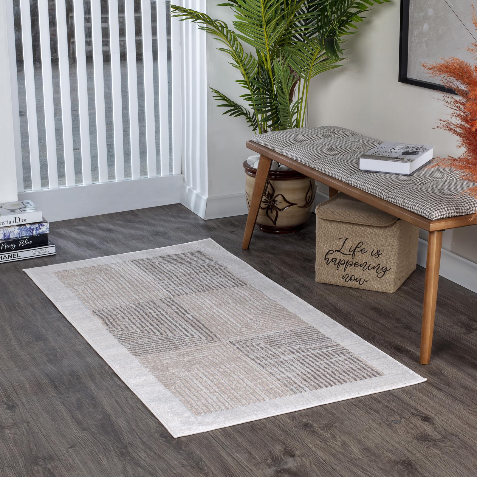 Livabliss - Lustro Graphic Rug - 80 cm x 150 cm - Beige