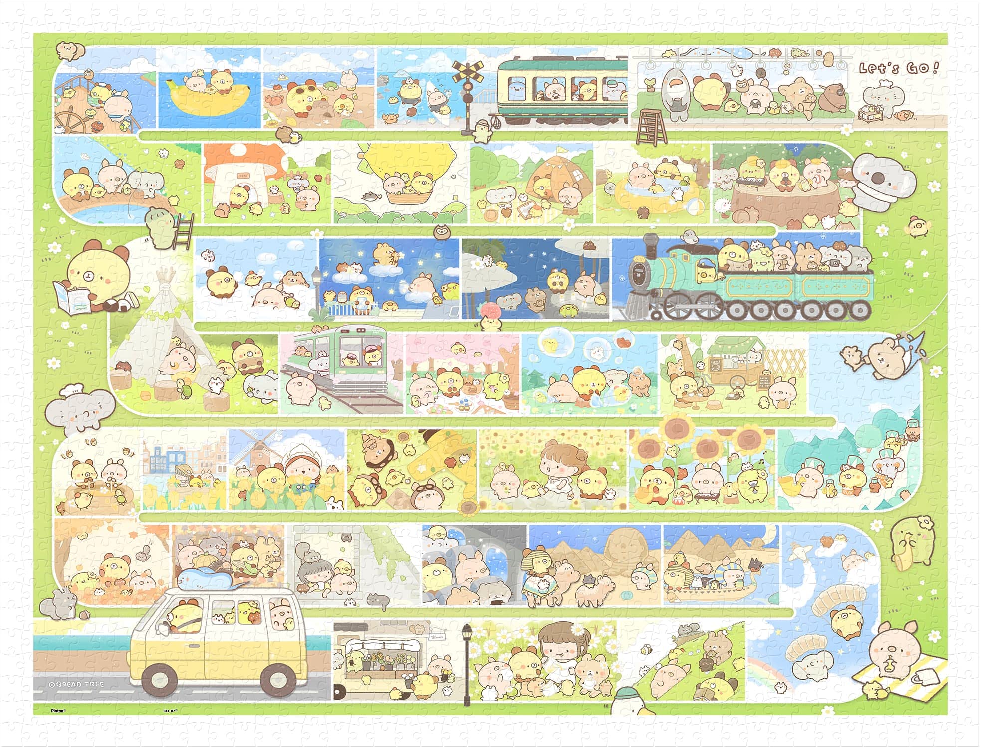 PintooJigsaw Puzzles 1200 Piece for Adults - Bread Tree - Let's Go Beautiful Plastic Puzzle for Home Decor Zero Dust Easy Storage [H2571]