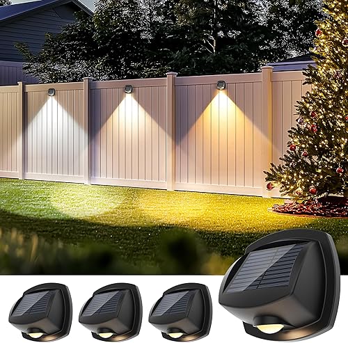 Luces solares para valla al aire libre, 3 modos de iluminación, luces de pared alimentadas por energía solar para exteriores, impermeables, IP65,