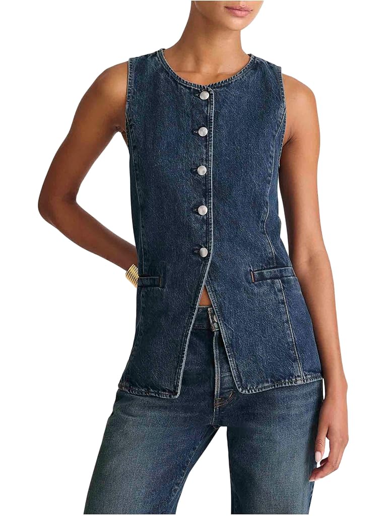 Black Madewell Crewneck Vest In Greendale Wash