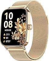 Vista 13 de Reloj inteligente para mujeres, reloj inteligente HD de 1.85 pulgadas, compatible con iPhone/Samsung/Android (respuesta/hacer llamadas), más de 100
