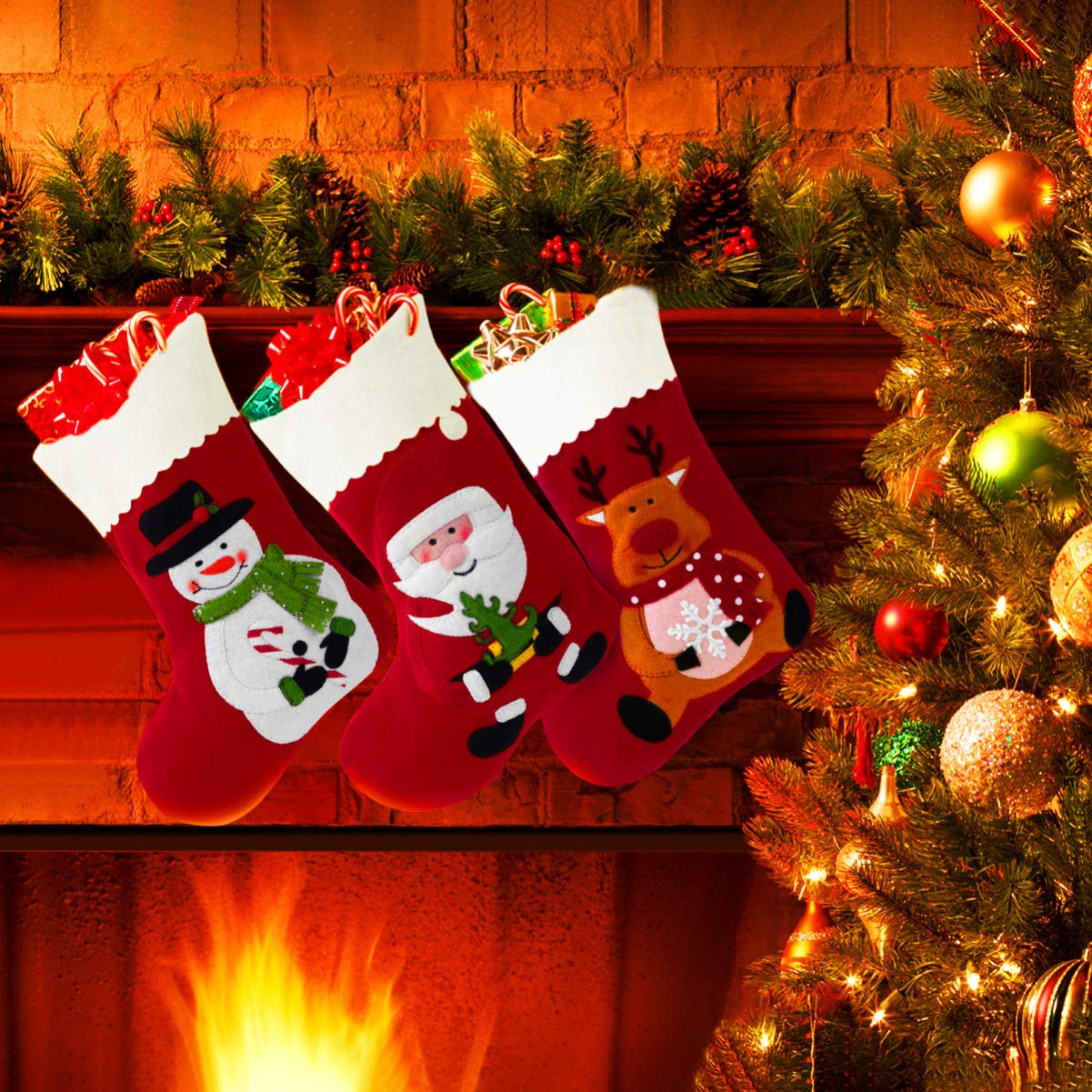 6PCS クリスマス 靴下 サンタクロース 雪だる クリスマス 靴下ギフト袋 Amazon.co.jp: クリスマス 6PCS サンタクロース 雪だる
