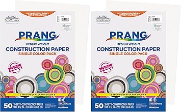 Prang (Formerly SunWorks) Construction Paper, White, 9" x 12", 50 Sheets (Pack of 2)