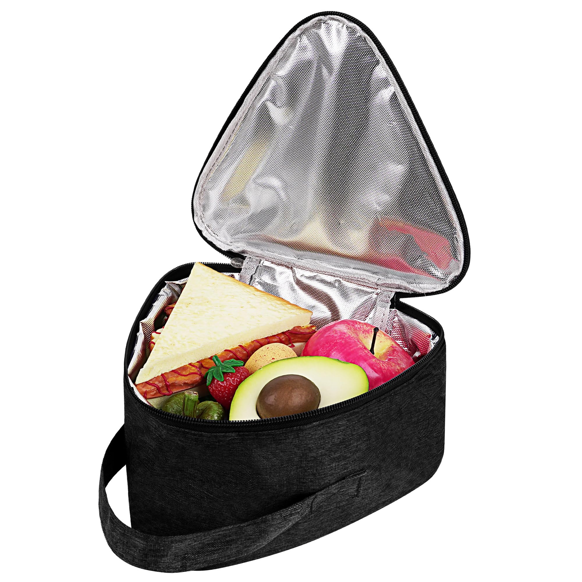 Linkidea Large Capacity Snack Bags, Thermal Insulated Cooler Tote Bag for Fruit, Leak-Proof Portable Food Storage Accessories Fits Picnic, Camping (Black)