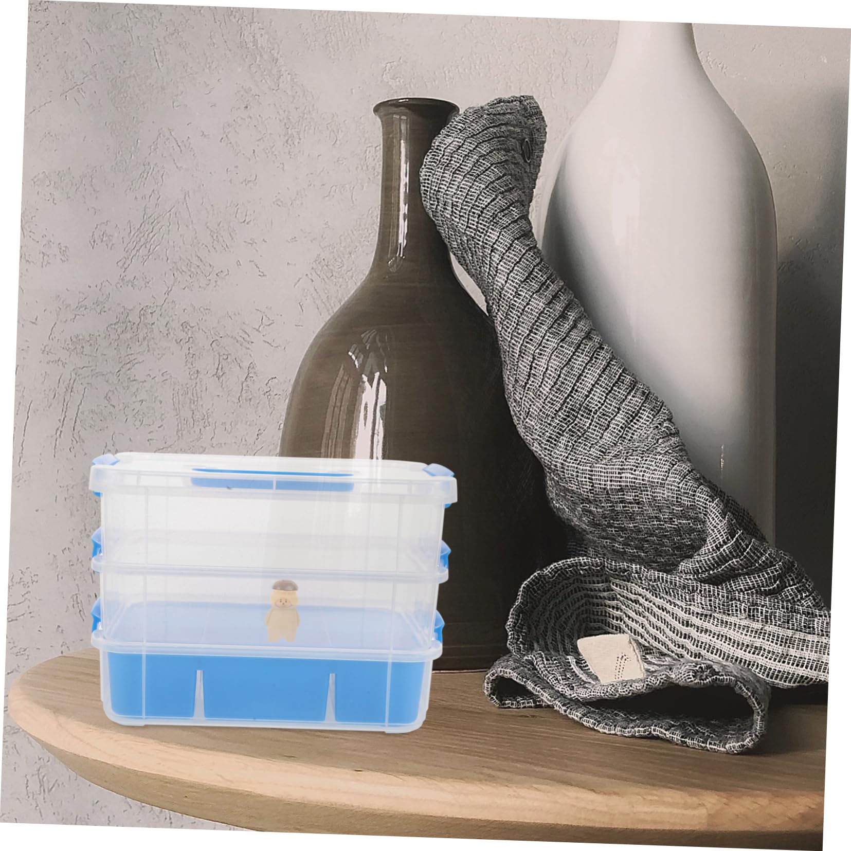 HOMSFOU Organizzatrice Impilabile Con Per Piccole e Giocattoli Versatile Per Scuola Mattoncini e Accessori Sky