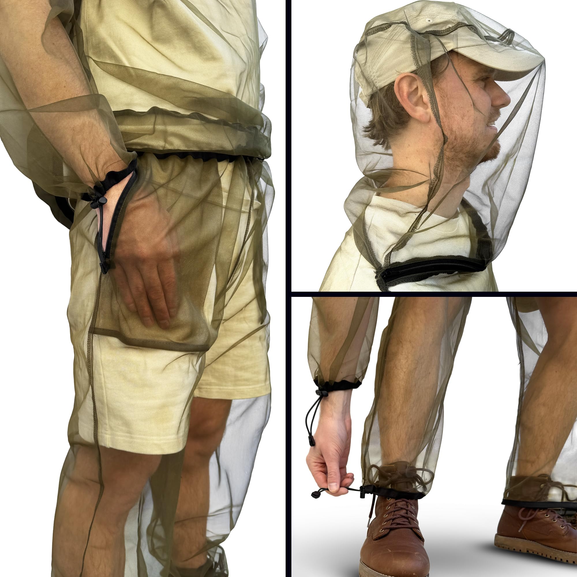 Universal Backpackers Traje Mosquitero para Protección contra Insectos - Chaqueta & Pantalones de Malla para Hombres y Mujeres - Ropa Resistente para Exteriores