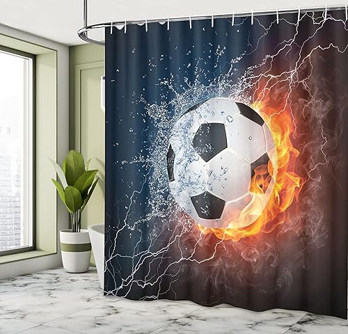 Miniatura 4 de Ambesonne, juego de cortina para regadera de tela de poliéster con ganchos, decoración náutica, piedras, océano, mar, playa