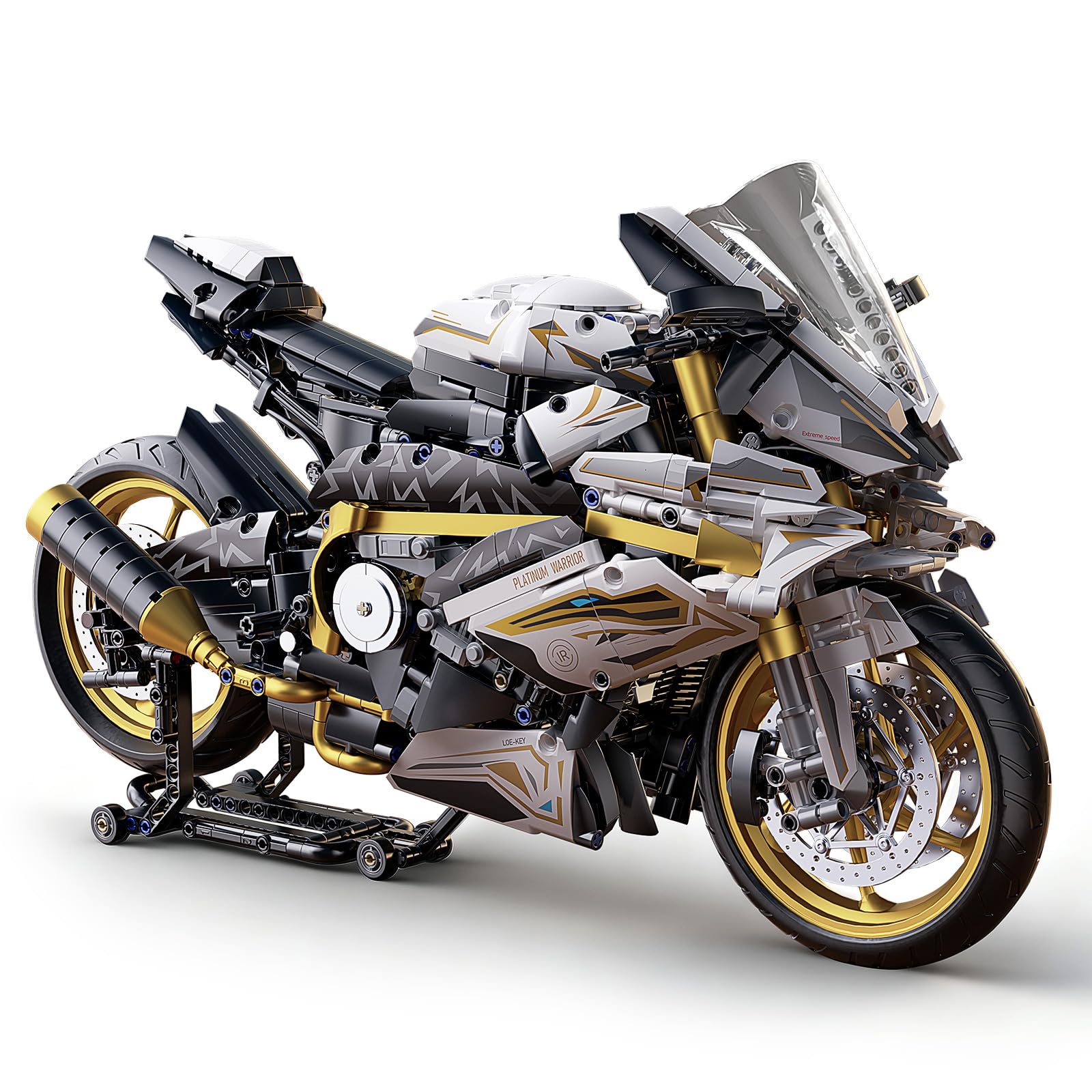 1:5 Motorcycle Building Set 2078-Piece Large Scale Model for Age 14+