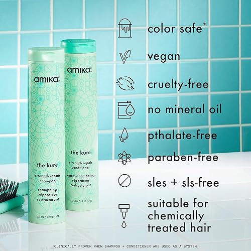 Miniatura 10 de amika El champú reparador Kure Bond, 33.8 fl oz