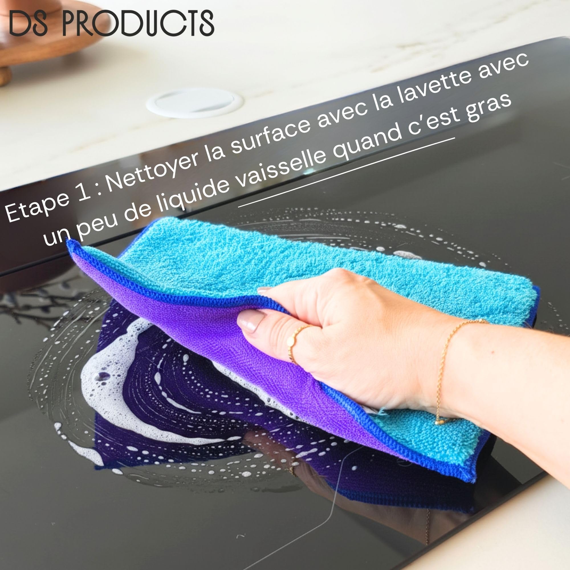 Lot 6 Chiffons Microfibres Vitres & Polissage | 3 Lingettes Nanofibre 65x45cm + 3 Lavettes Éponges Épaisses | Nettoyage Vitres Maison, Voiture, Salle de bain, Cusine | Microfibre Sans Traces (5) - 2