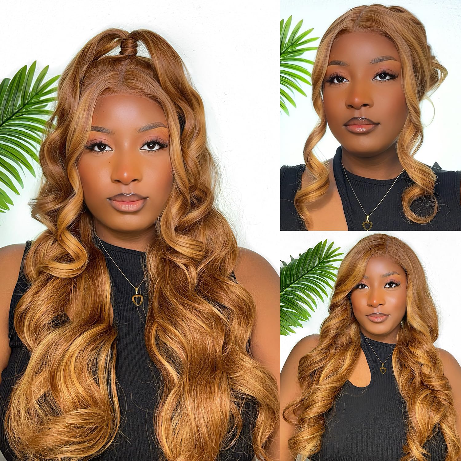 Honey Blonde Lace Front Wig, 6×5 Wear and Go Glueless Body Wave Synthetic lace front Wigs for Black Women, 26Inch Pre Plucked Pre Cut HD Lace Frontal Wig With Baby Hair (27/30 Honey Blonde, 6×5) Honey Blonde Lace Front Wig, 6×5 Wear and Go Glueless Body Wave Synthetic lace front Wigs for Black Women, 26Inch Pre Plucked Pre Cut HD Lace Frontal Wig With Baby Hair (27/30 Honey Blonde, 6×5)