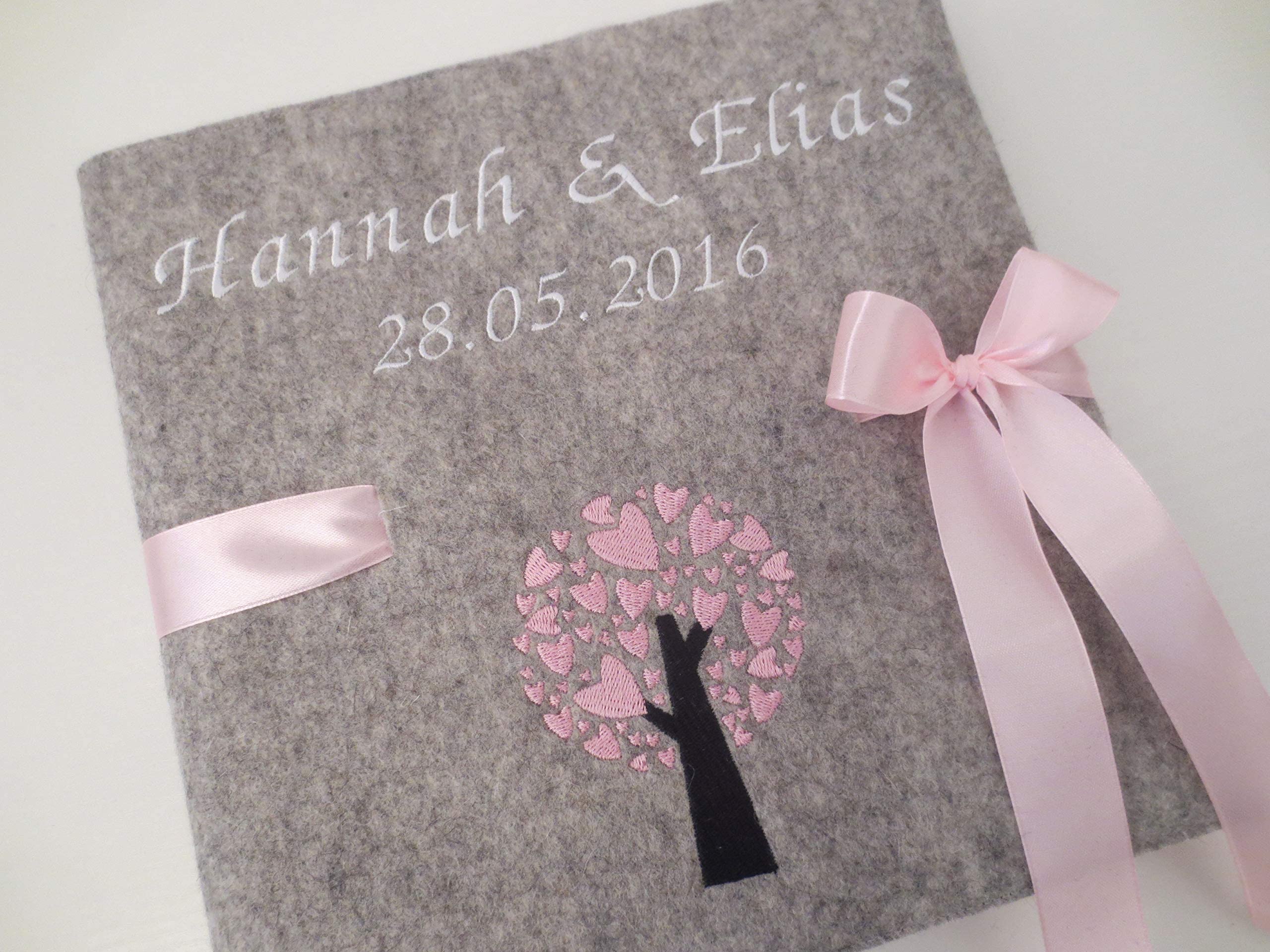 Fotoalbum Album Hochzeitsalbum Hochzeit Gästebuch Hochzeitsreise Geschenk Wollfilz Filz 26 cm x 25 cm