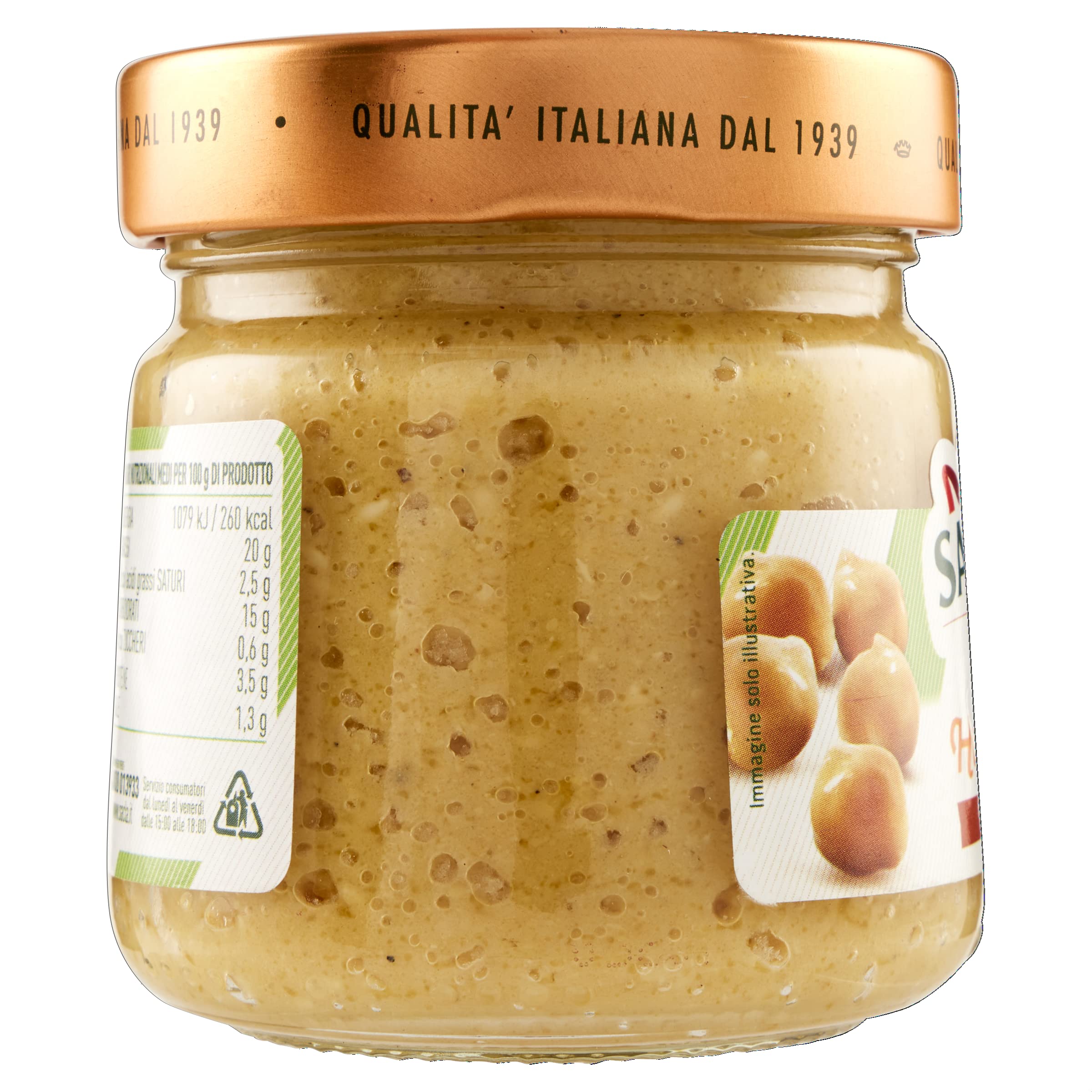 Saclà, Hummus di Ceci, Crema di Ceci e Semi di Sesamo Aromatizzata all'Olio Extra Vergine di Oliva, Vaso Vetro, 190g, Confezione da 6 Pezzi