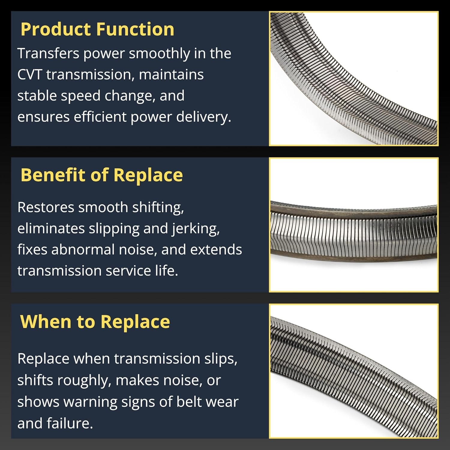 CVT Transmission Drive Chain Belt for Nissan Sentra Tiida March Cube Juke, for Mitsubishi Lancer RVR, for Suzuki Swift Chevrolet Spark Replaces# 901068 RE0F11A JF015E