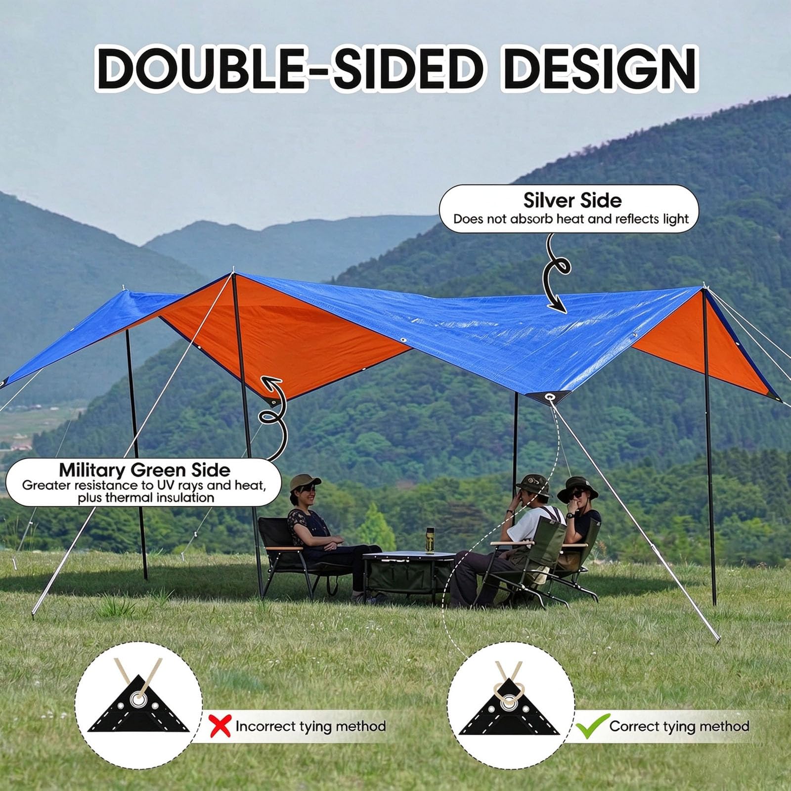 Lona Impermeable Exterior,Toldo Reforzado Resistente a Los Rayos UV Moho