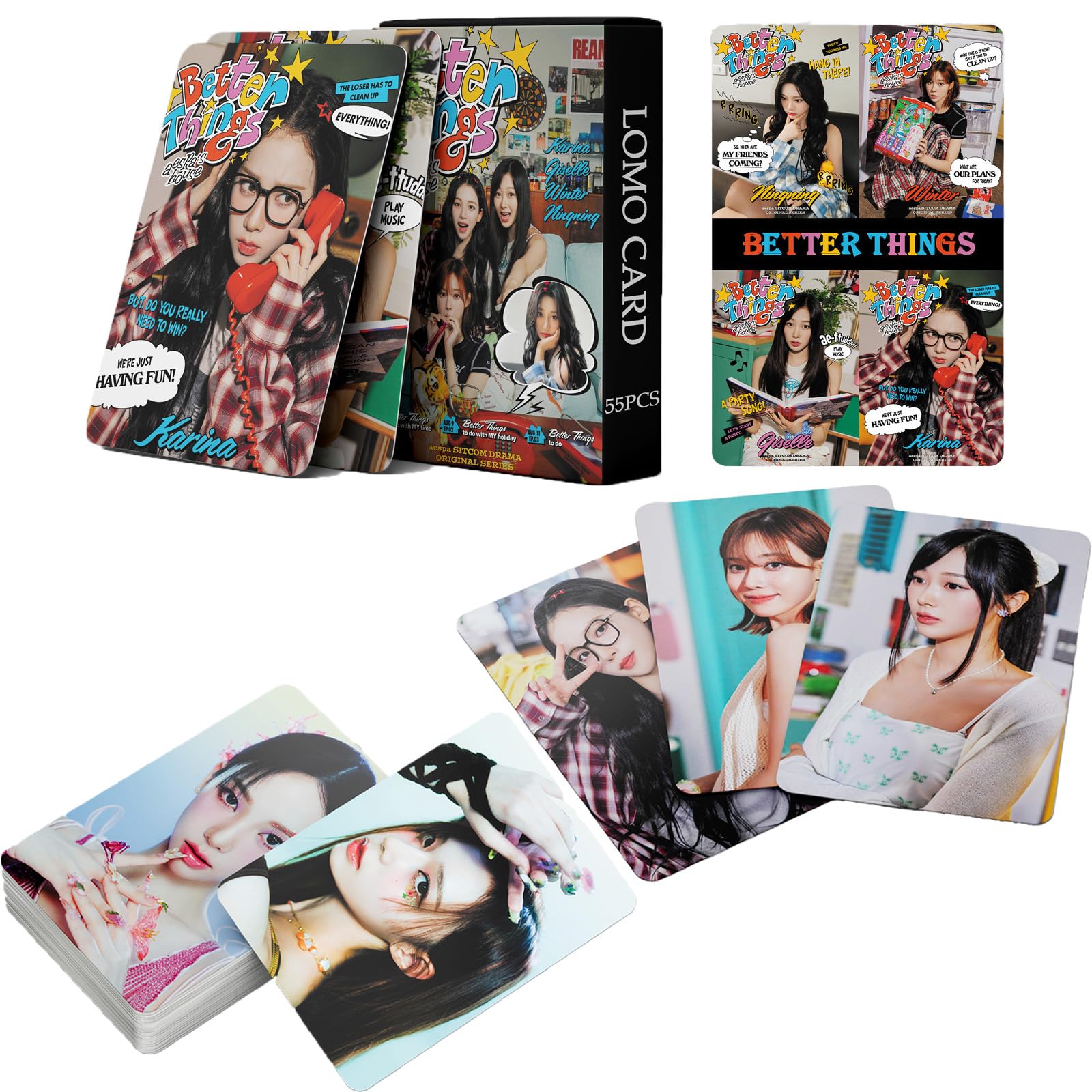 aespa トレカ better things FOURBOM AESPA Photocards 55Pcs Aespa BETTER THINGS Album cards