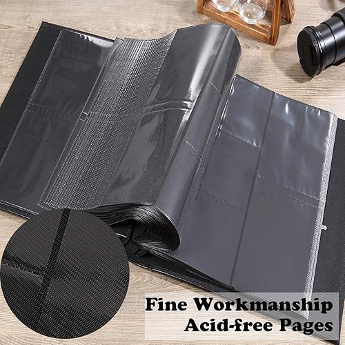 Miniatura 10 de Vienrose - Álbum grande de fotos (1000 compartimentos), funda de piel sintética, para álbum de boda, familiar, bebé, aniversario, graduación