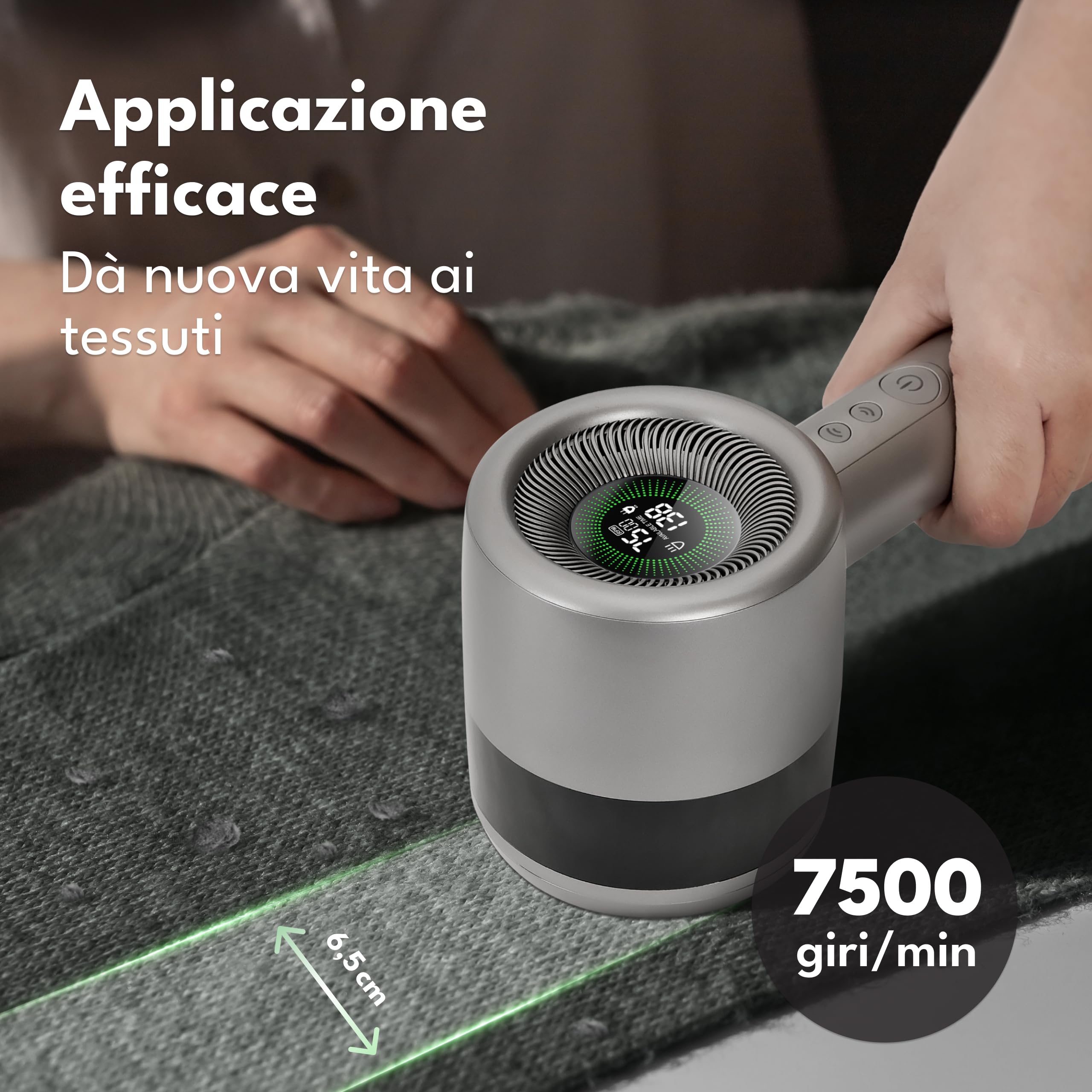 LEBENLANG Premium Leva pelucchi elettronico ricaricabile 4000mAh - 5 modalità & 3,5h di autonomia I Incl. torcia & display LED I Levapelucchi lana elettrico Togli pallini maglioni Lint remover Rimuovi