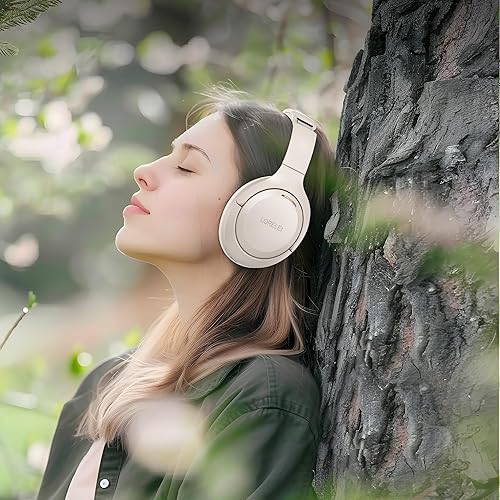 Miniatura 6 de LORELEI QC60 - Auriculares híbridos con cancelación activa de ruido, auriculares Bluetooth inalámbricos sobre la oreja con micrófono, tiempo de