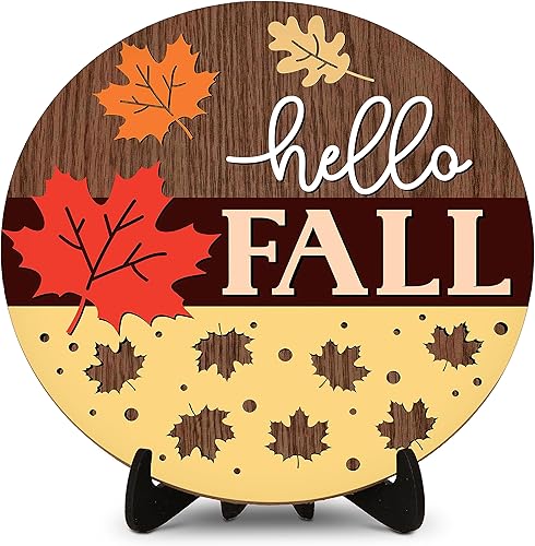 Letrero de madera con soporte, decoración del hogar de otoño de bienvenida, centros de mesa de Acción de Gracias, suministros de decoración