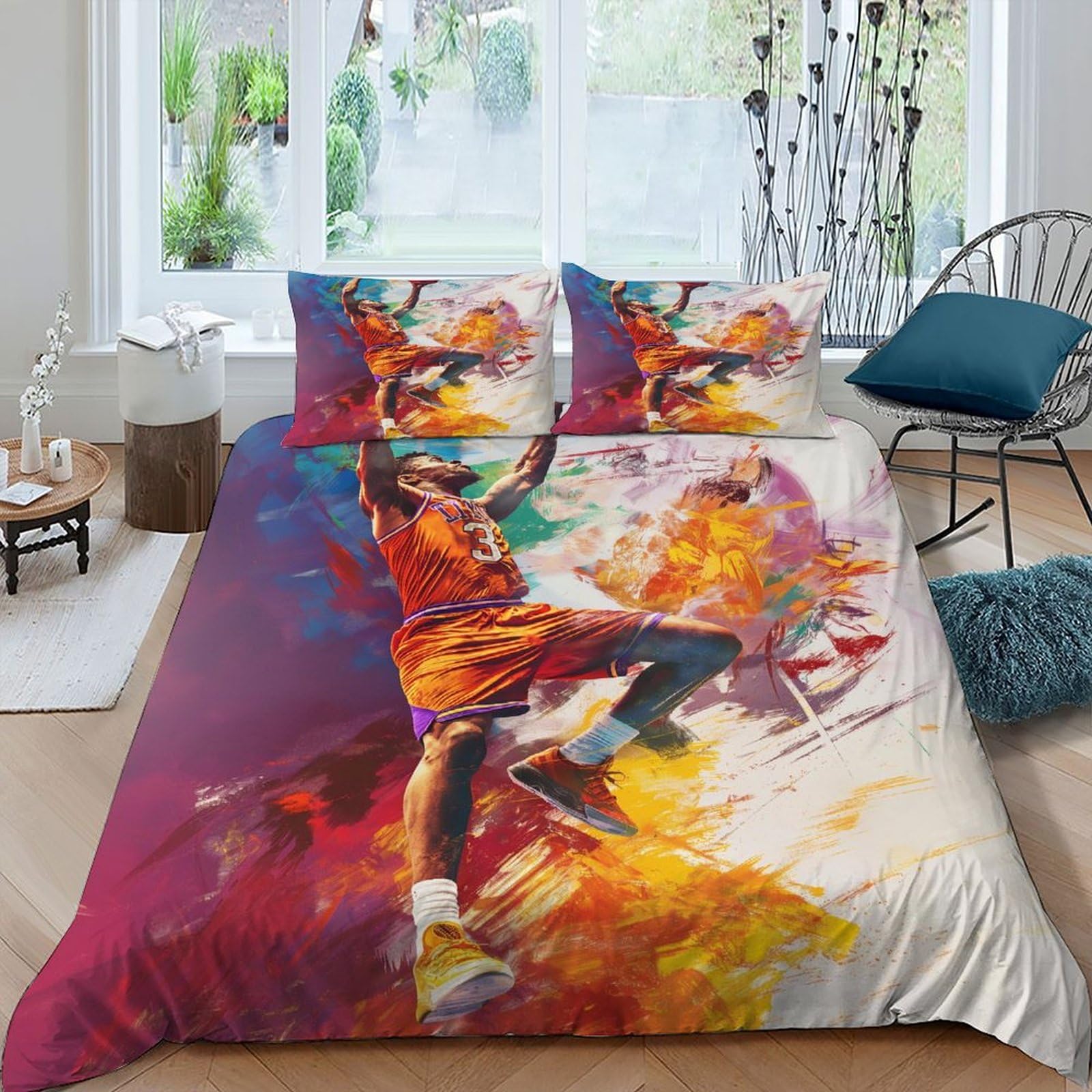 Parure de lit microfibre Slam Dunk pour une chambre d'adulte au style sport