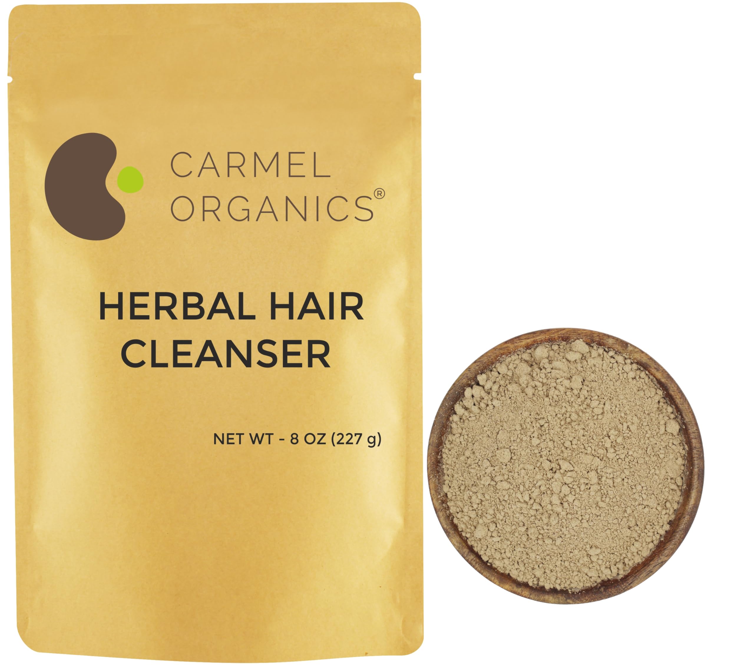 CARMEL ORGANICS Herbal Hair Cleanser (8 Ounce), Unique Blend Of Soapnut,Shikakai,Amla & Aloevera Powder, 100% Natural, No Artificial Fragrance and Chemical free, No Added Preservatives