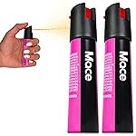 Mace Pepper Spray - 2-Pack Twist Lock Model, 0.63 oz/ea, 12 Feet Range, Max Strength 10% OC, Long Lasting UV Dye, Leakproof Design, Self Defense Pepper Spray for Women & Men - Neon Pink