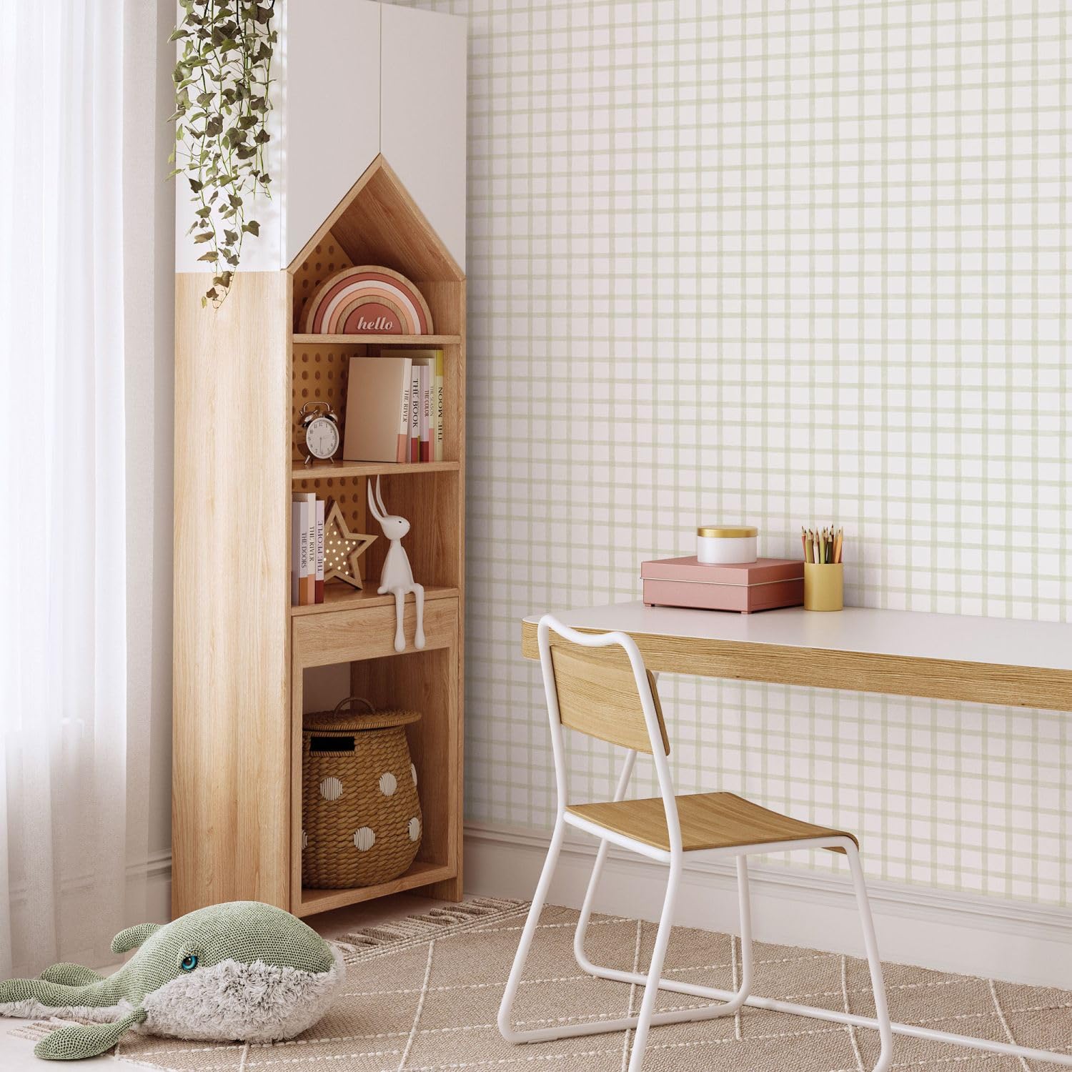 Sanders & Sanders papel pintado rombo verde claro y blanco 53 cm x 10.05 m