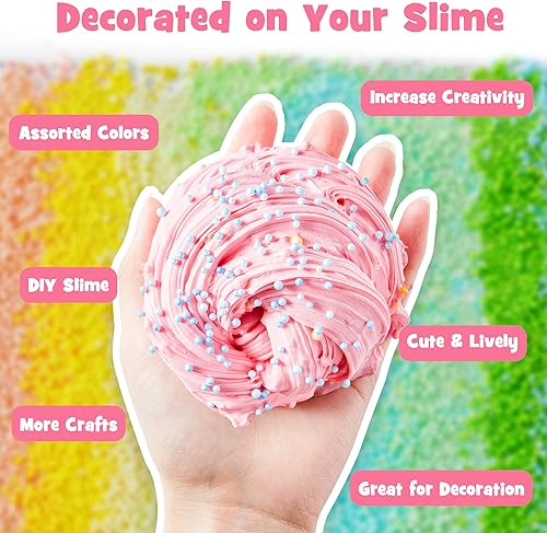 Miniatura 2 de Bolas de espuma pastel para slime, paquete de 18 bolas de 0.09 a 0.14 pulgadas, mini cuentas pequeñas surtidas, suministros de manualidades caseras