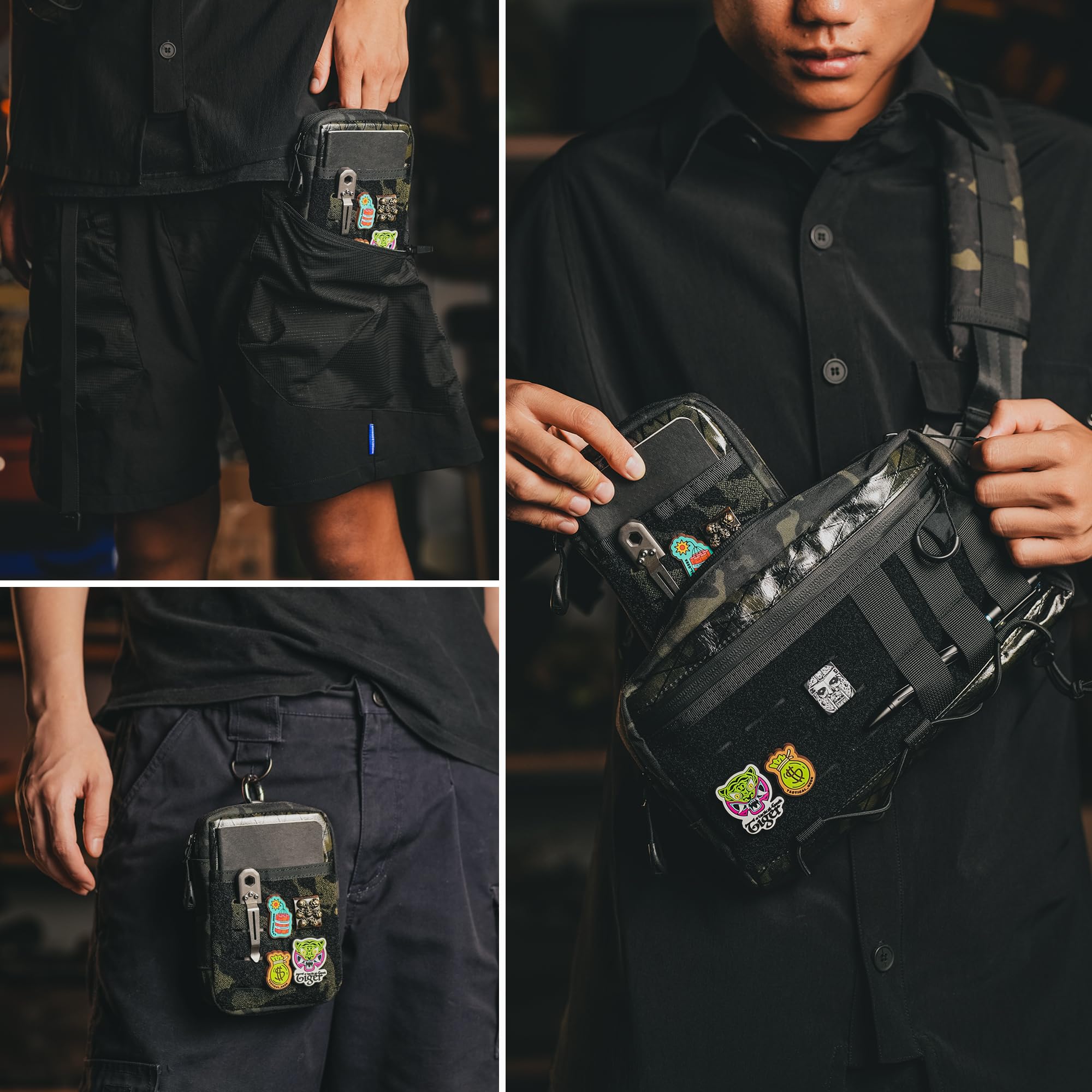 TACTICAL GEEK Molle EDC Pochette de taille compacte, multi-usages, organiseur de petits objets