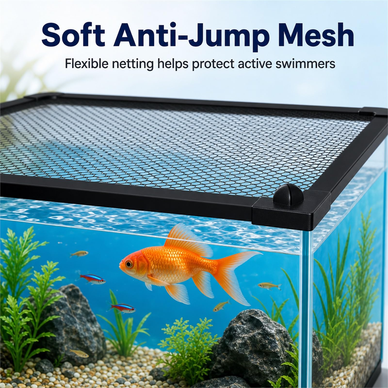 Tapas De Acuario,Red Magnética Anti-Salto para Acuario,Cubierta de Malla Antisaltos,Cierre magnético,Evita Escapes De Mascotas,para Oficina Vestíbulo Tienda de Mascotas