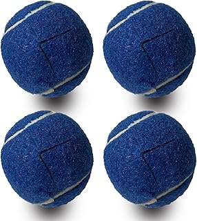 Pre-Cut Walker Tennis Ball Glides, 4 PCS Walker Glide Balls with 2 inch Precut Opening for Easy Installation, Heavy Duty Thickness Walkers Legs Universal Precut Glide Balls (Blue)