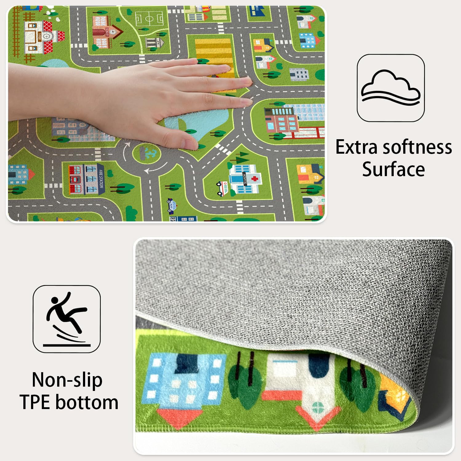 Amazon.com: AUSTAB Kids Room Rug City Life Great for