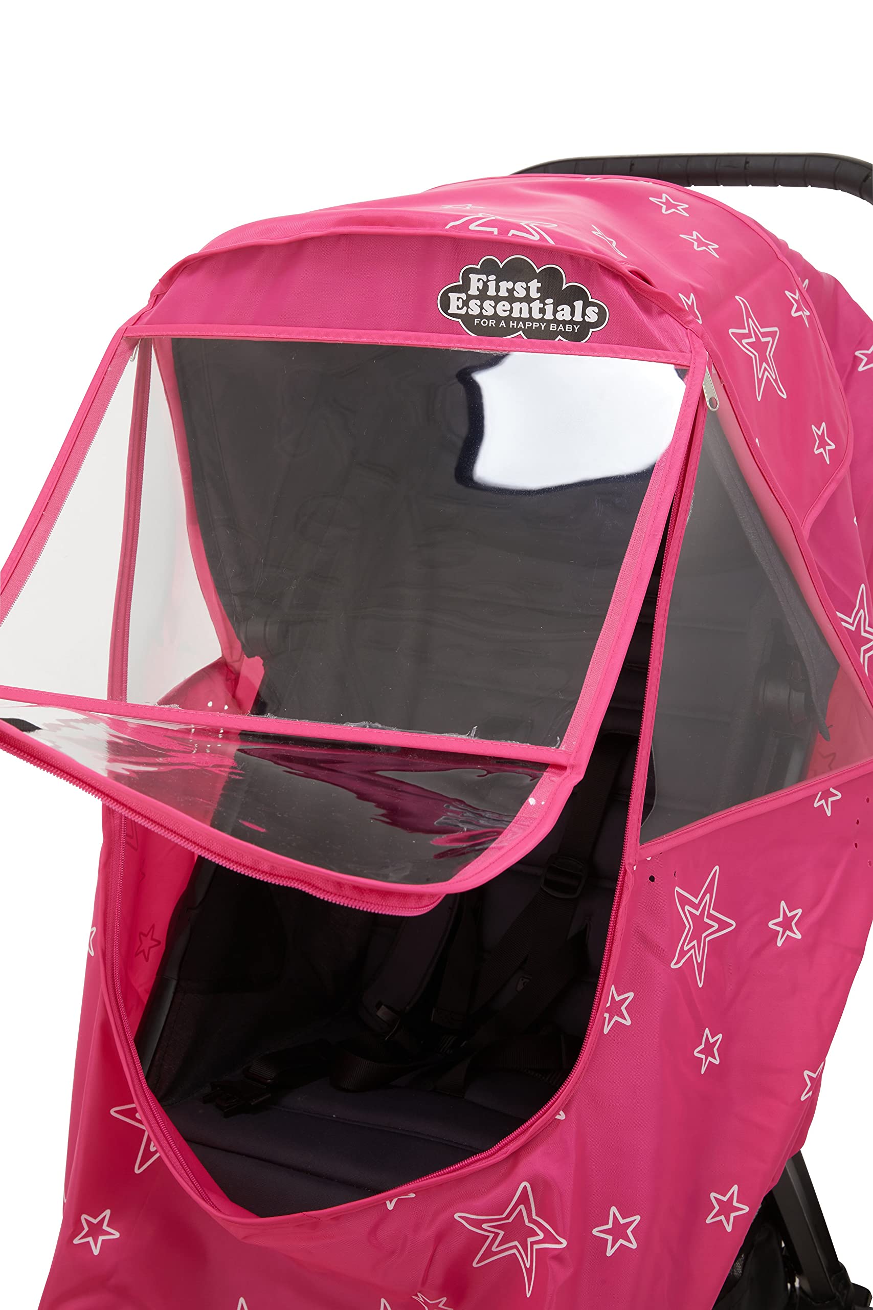 First Essentials Funda para cochecito de lluvia universal, para viaje de bebé, resistente al viento, impermeable, protege del polvo, la nieve (rosa)