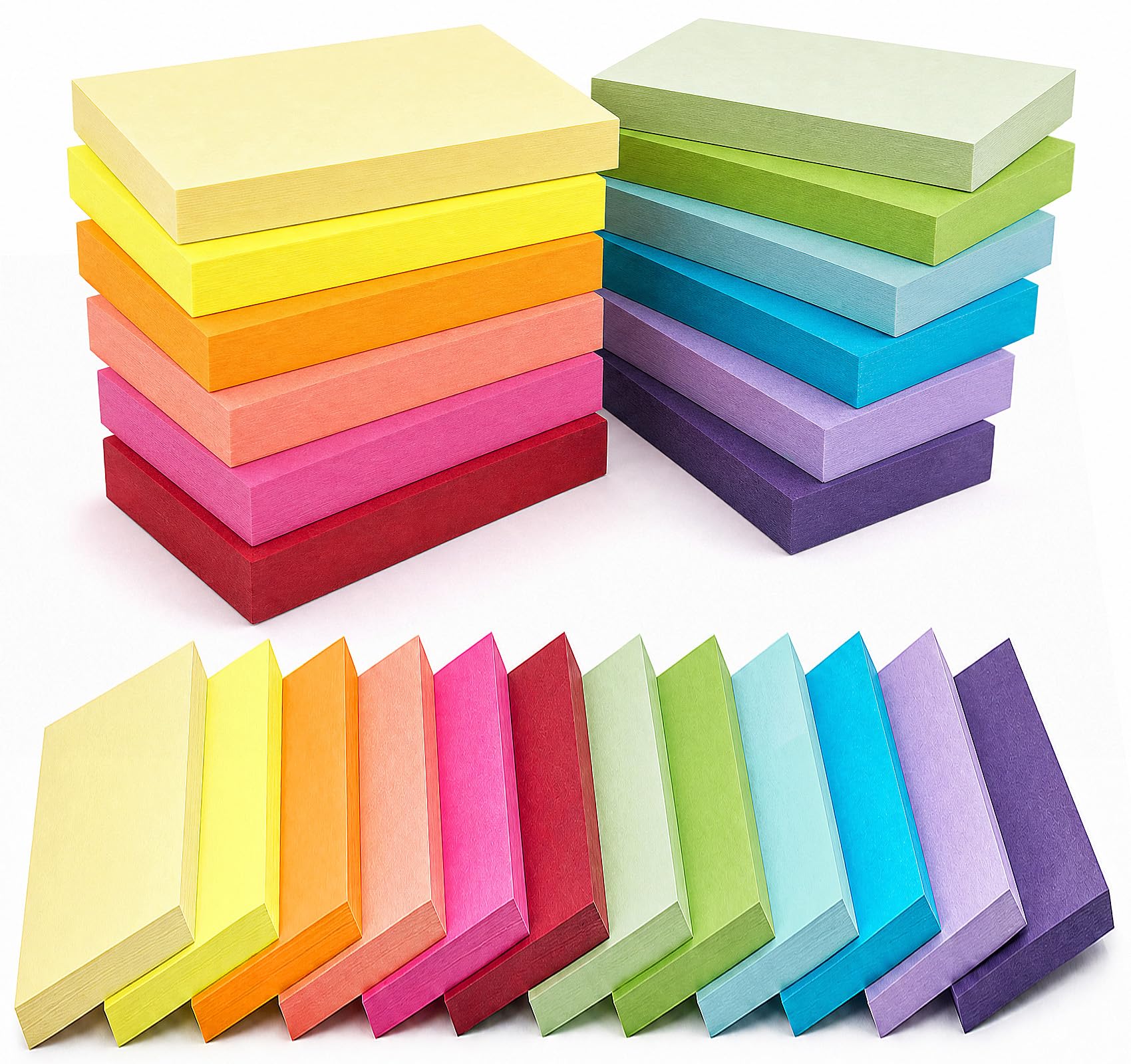 Paquete de 12 notas adhesivas grandes, 3 x 5 pulgadas, 12 blocs autoadhesivos de colores brillantes, 100 hojas/bloc, 2 veces el poder de adherencia fácil de publicar para oficina, cuaderno y