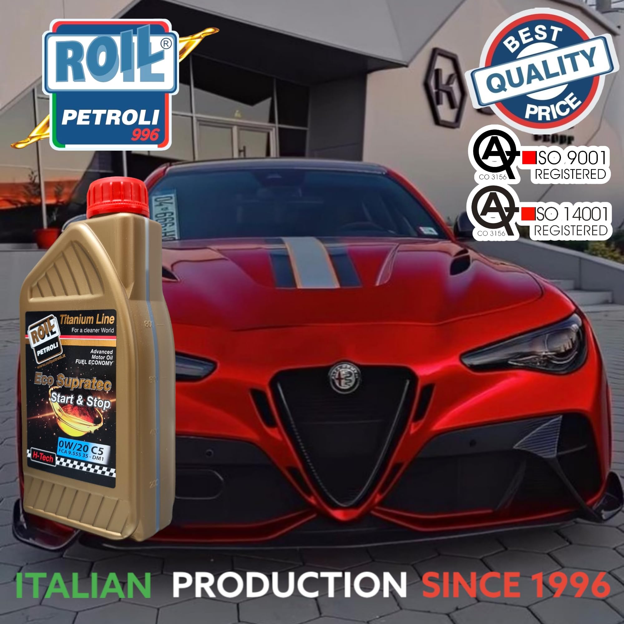 ROIL PETROLI 5 Litri di Eco SUPRATEC 0W/20 C5 - Lubrificante 100% Sintetico Fuel Economy