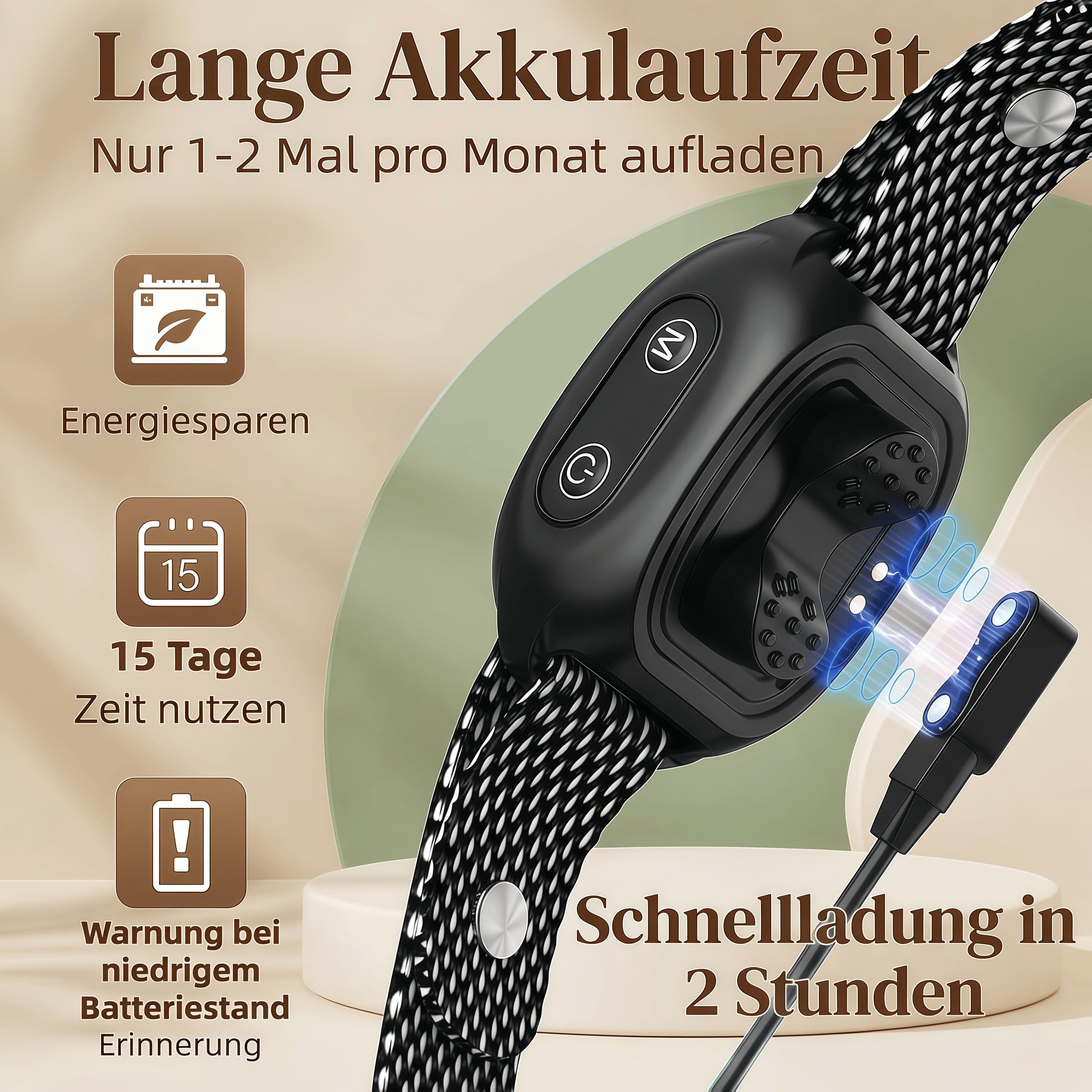 Antibellhalsband für Hunde, haustierfreundliches Trainingshalsband zur Reduzierung von übermäßigem Bellen, ideal für täglichen Gebrauch und Reisen, orange(Schwarz)